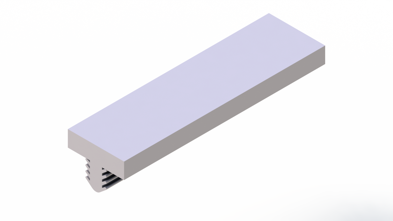 Perfil de Silicona P1152GO - formato tipo T - forma irregular