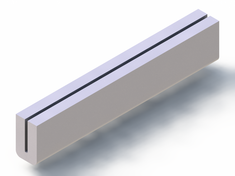 Perfil de Silicona P1228BS - formato tipo U - forma irregular