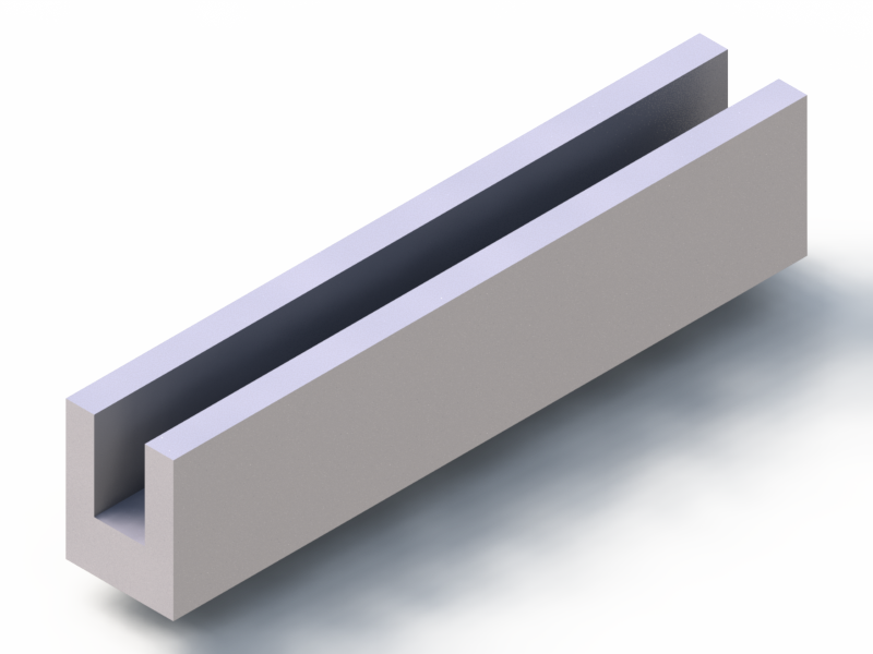 Perfil de Silicona P1228DS - formato tipo U - forma irregular