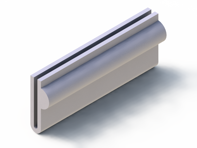 Perfil de Silicona P1228FM - formato tipo U - forma irregular