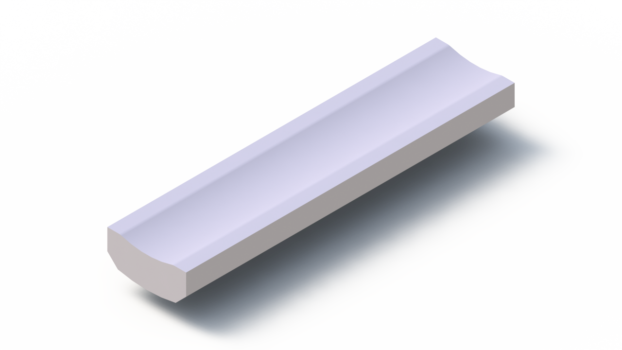 Perfil de Silicona P1228GN - formato tipo D - forma irregular