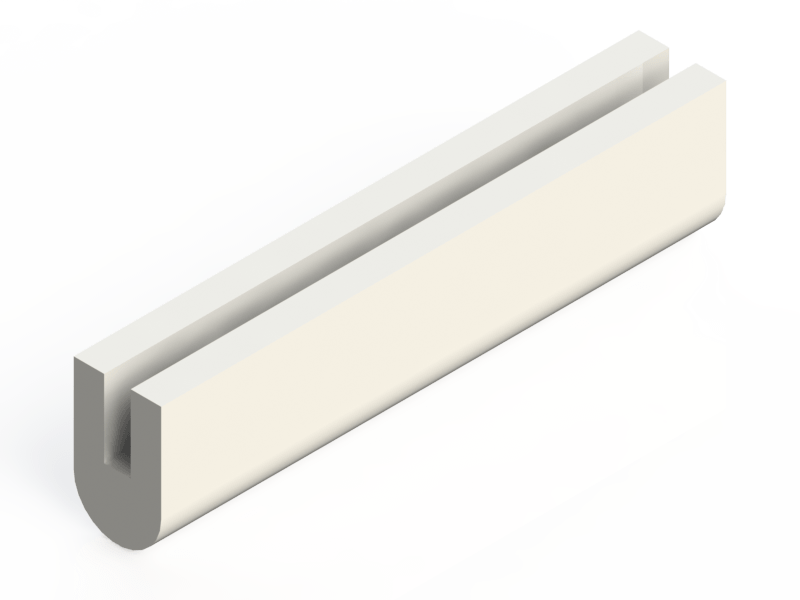 Perfil de Silicona P128C - formato tipo U - forma irregular