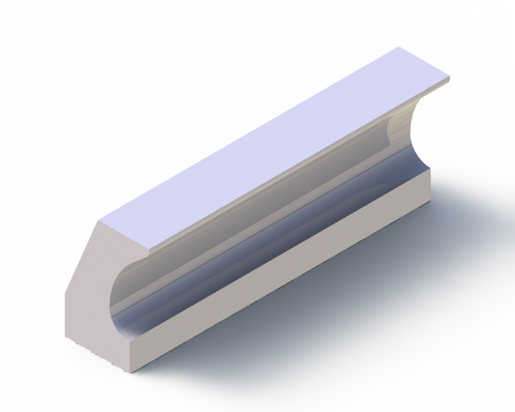 Perfil de Silicona P18A - formato tipo Labiado - forma irregular