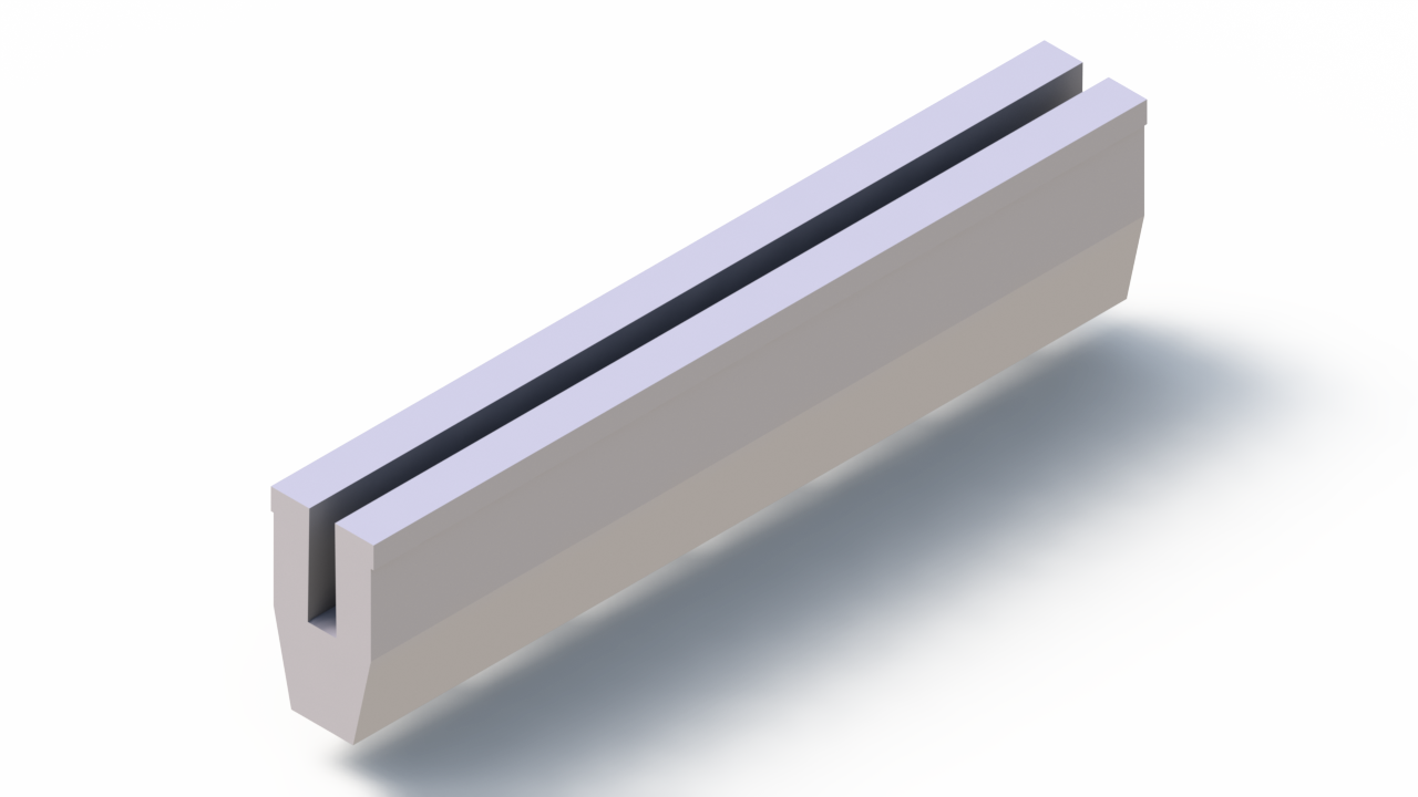 Perfil de Silicona P1904GW - formato tipo U - forma irregular