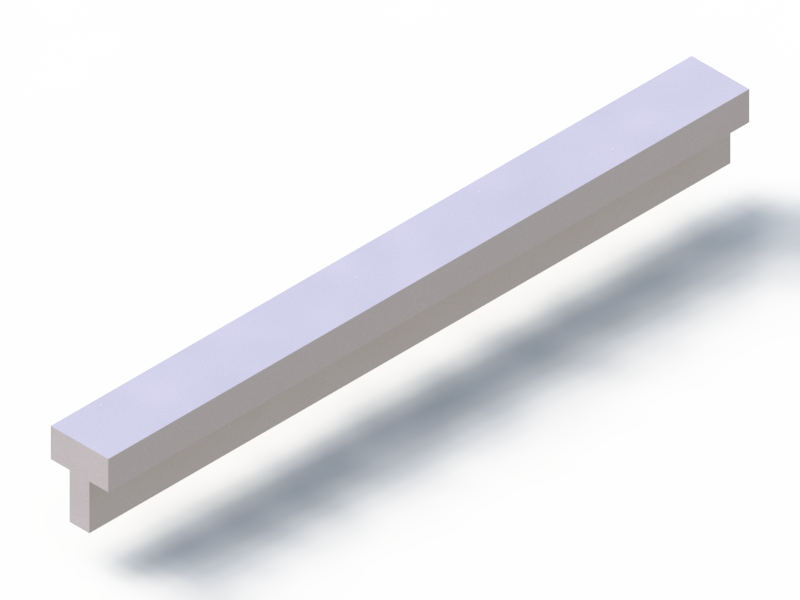 Perfil de Silicona P2055AO - formato tipo T - forma irregular