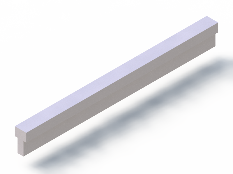 Perfil de Silicona P2055AQ - formato tipo T - forma irregular