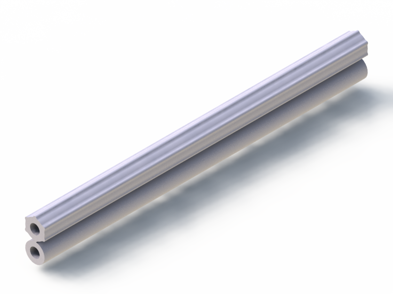 Perfil de Silicona P20690I - formato tipo Doble Agujero - forma irregular