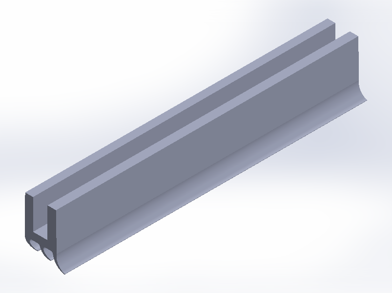 Perfil de Silicona P268AB - formato tipo U - forma irregular