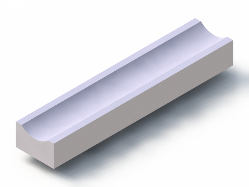 Perfil de Silicona P268LR - formato tipo U - forma irregular