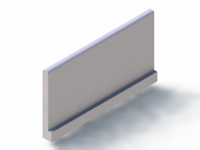 Perfil de Silicona P2851I - formato tipo L - forma irregular