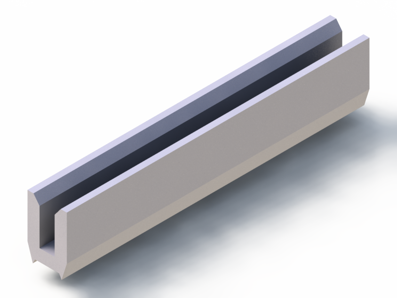 Perfil de Silicona P2851IA - formato tipo U - forma irregular