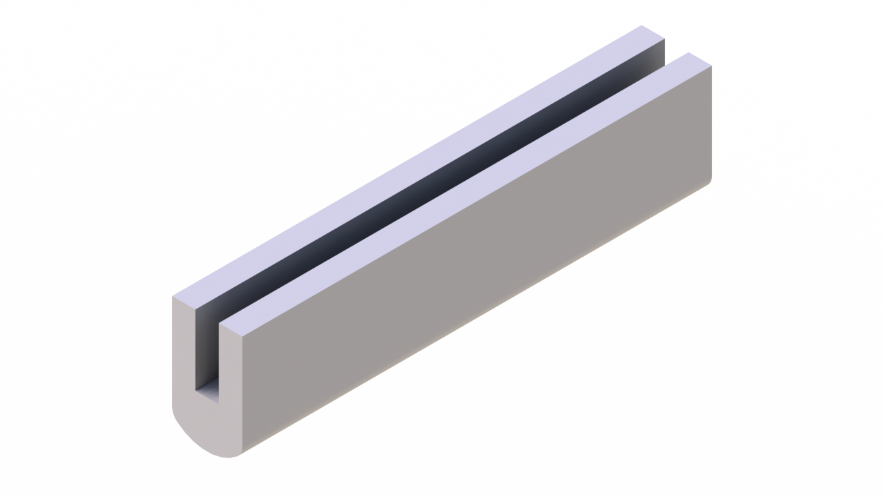 Perfil de Silicona P2851MV - formato tipo U - forma irregular