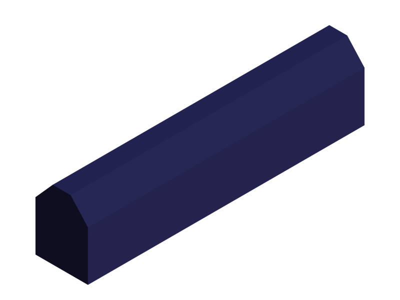 Perfil de Silicona P287 - formato tipo D - forma irregular