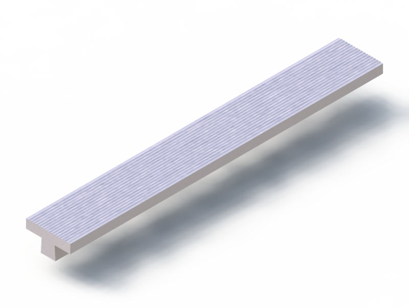 Perfil de Silicona P40965GR - formato tipo T - forma irregular