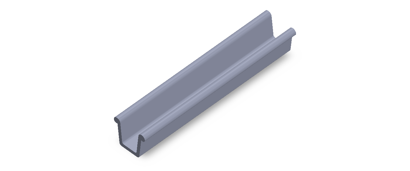 Perfil de Silicona P571A - formato tipo U - forma irregular