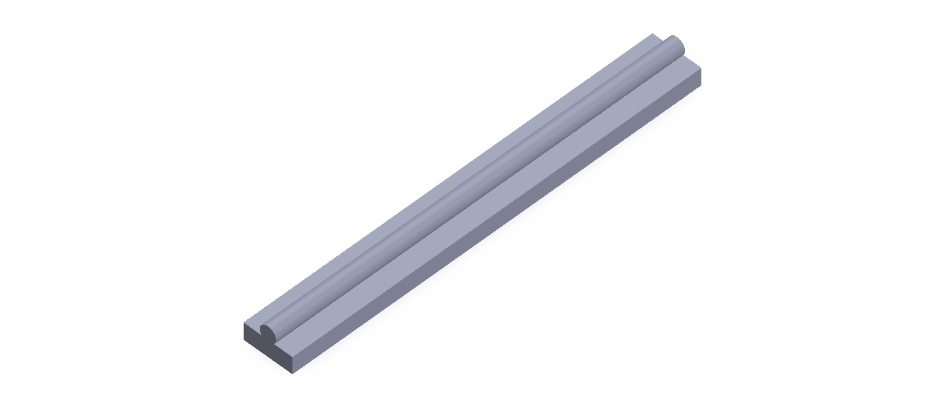 Perfil de Silicona P58A - formato tipo Perfil de Silicona plano con Burbuja - forma irregular