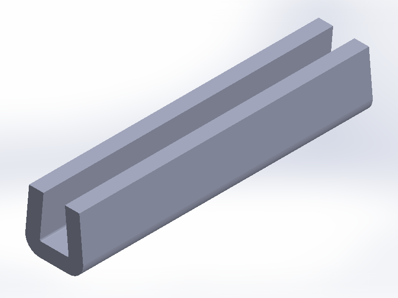 Perfil de Silicona P682F - formato tipo U - forma irregular