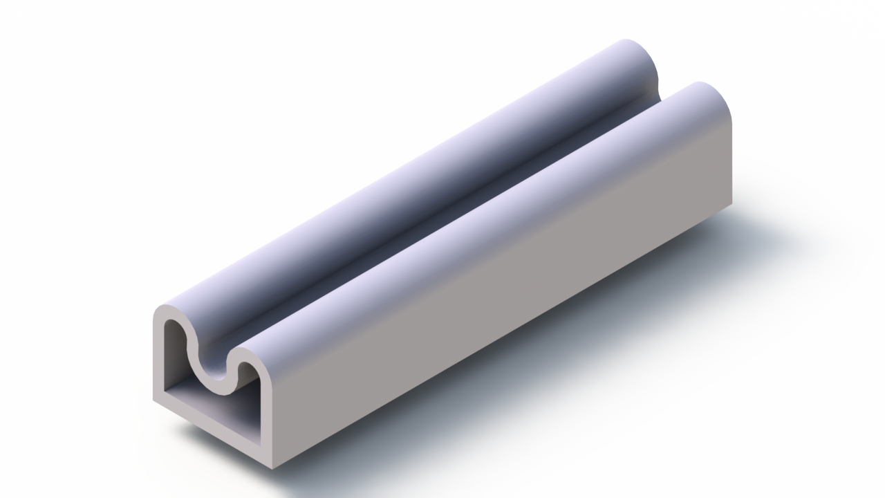 Perfil de Silicona P80014I - formato tipo Doble Agujero - forma irregular