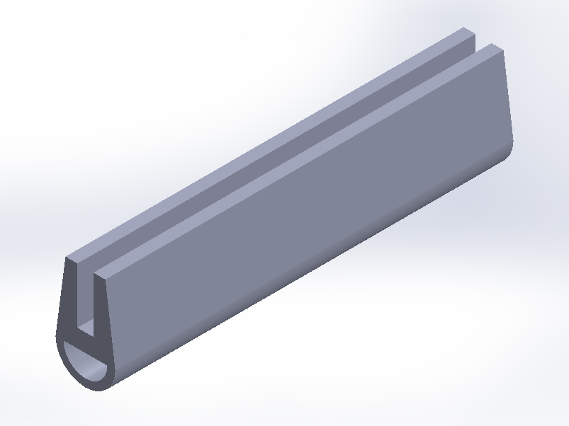 Perfil de Silicona P822L - formato tipo U - forma irregular