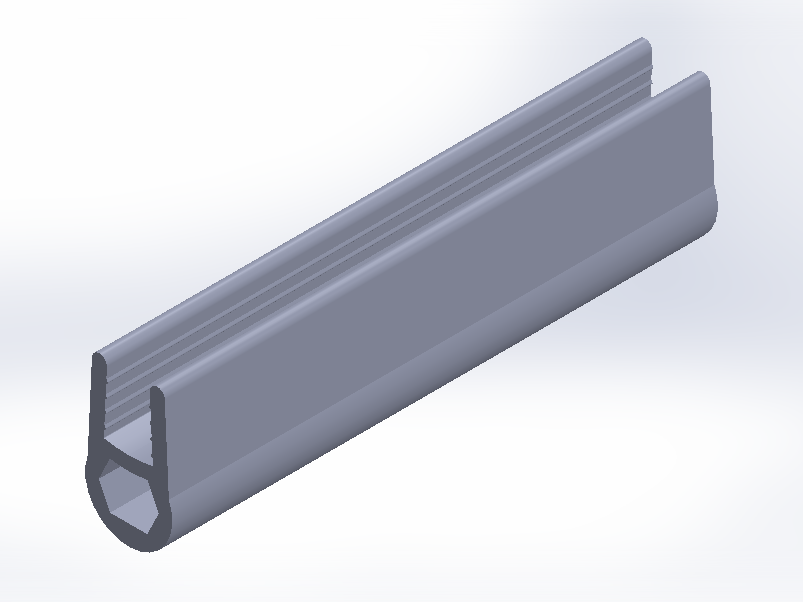 Perfil de Silicona P886C - formato tipo U - forma irregular