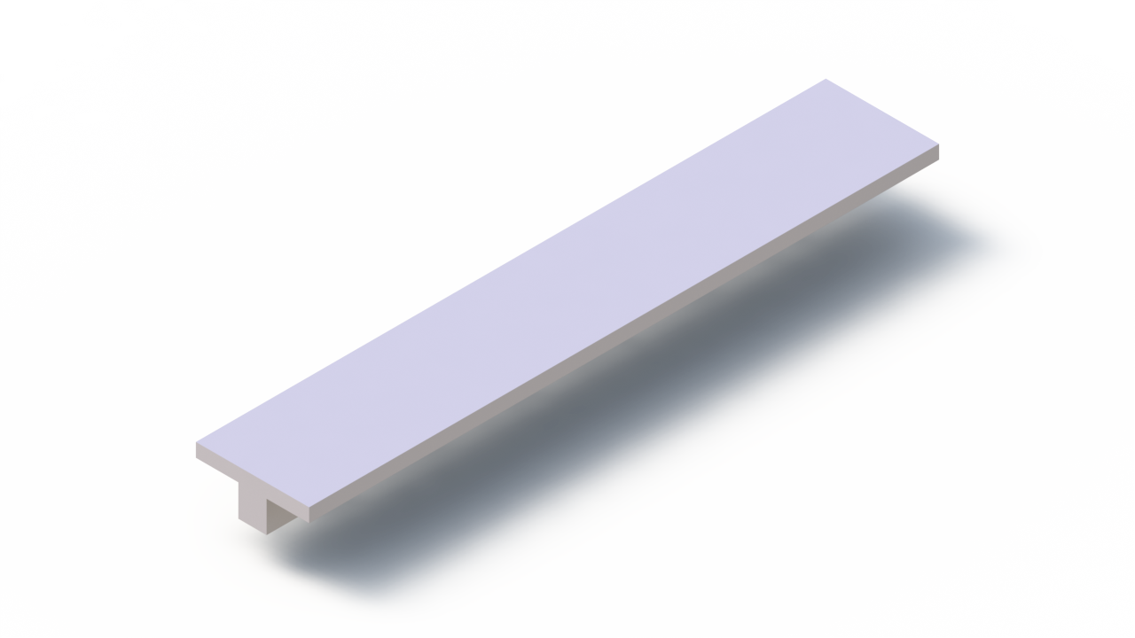 Perfil de Silicona P90313BN - formato tipo T - forma irregular