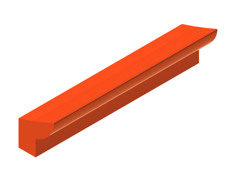 Perfil de Silicona P914-132 - formato tipo Labiado - forma irregular