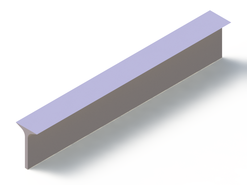 Perfil de Silicona P92487D - formato tipo T - forma irregular