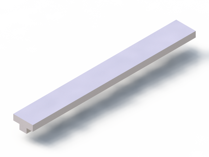 Perfil de Silicona P92493B - formato tipo T - forma irregular