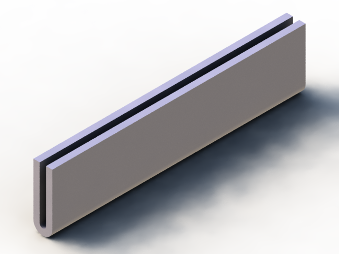 Perfil de Silicona P932D - formato tipo U - forma irregular