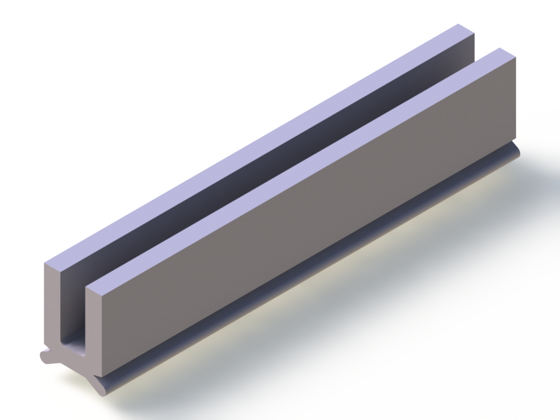 Perfil de Silicona P94213C - formato tipo U - forma irregular