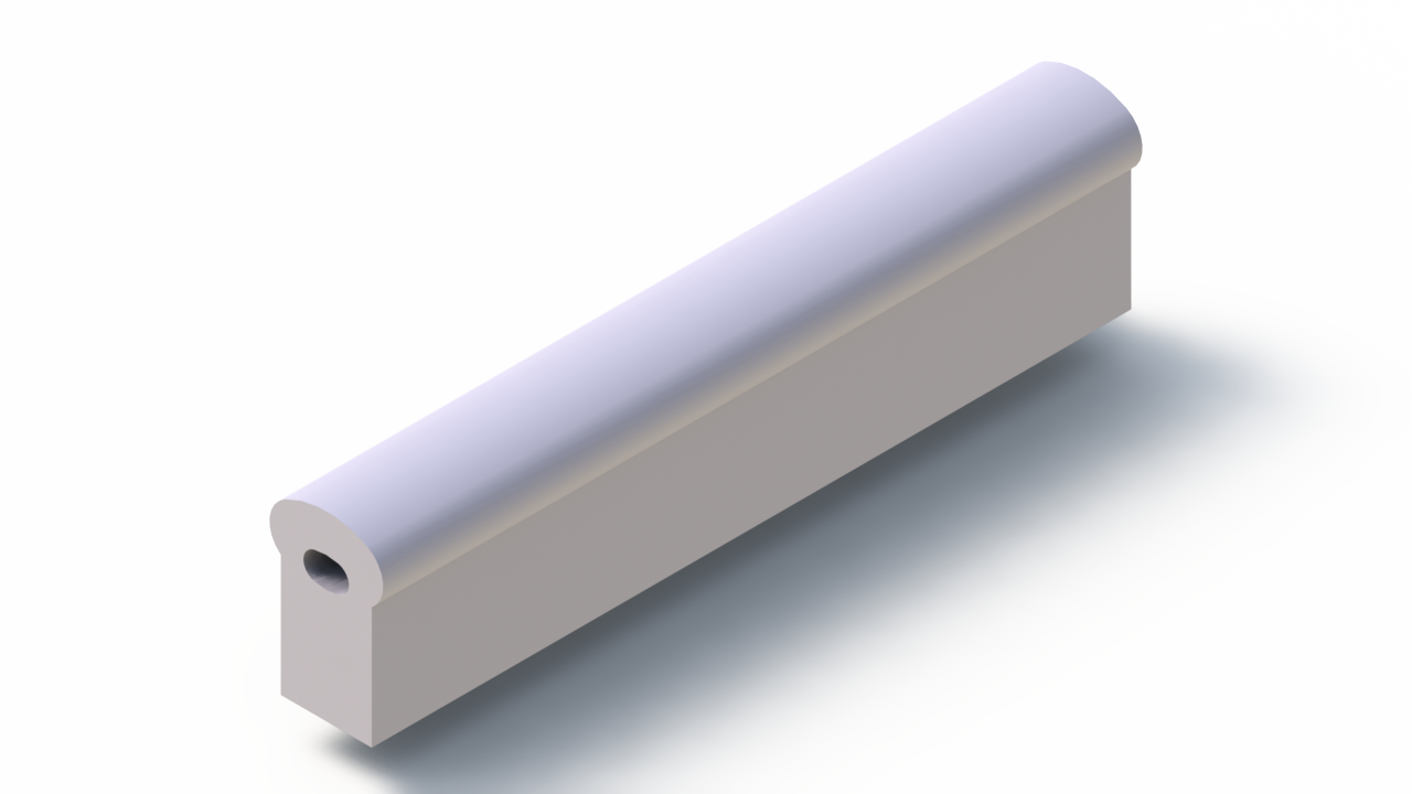 Perfil de Silicona P945FL - formato tipo Doble Agujero - forma irregular