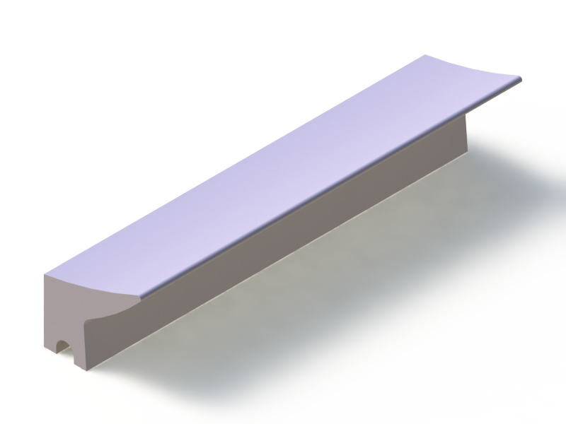 Silicone Profile P1228BN - type format Lipped - irregular shape