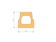 Perfil de Silicona OF93722A - formato tipo Trapecio - forma irregular