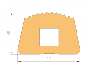 Perfil de Silicona P001 - formato tipo D - forma irregular