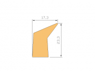 Perfil de Silicona P004-A - formato tipo Labiado - forma irregular