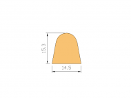 Perfil de Silicona P014 - formato tipo D - forma irregular