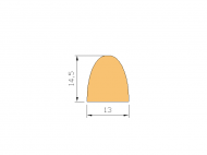 Perfil de Silicona P015 - formato tipo D - forma irregular