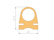 Perfil de Silicona P016F - formato tipo Lampara - forma irregular