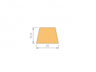 Perfil de Silicona P023 - formato tipo Trapecio - forma irregular