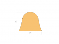 Perfil de Silicona P038 - formato tipo D - forma irregular