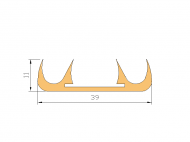 Perfil de Silicona P064E - formato tipo Cuernos - forma irregular