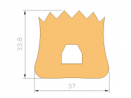 Perfil de Silicona P10 - formato tipo D - forma irregular