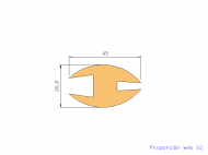 Perfil de Silicona P1008B - formato tipo Lampara - forma irregular