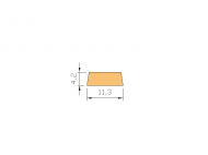 Perfil de Silicona P1014D - formato tipo Trapecio - forma irregular