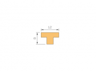 Perfil de Silicona P1014G - formato tipo T - forma irregular