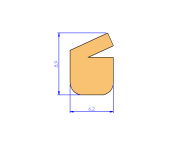 Perfil de Silicona P1016A - formato tipo Labiado - forma irregular