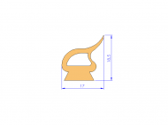 Perfil de Silicona P10196B - formato tipo Labiado - forma irregular