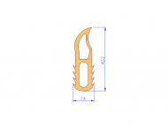 Perfil de Silicona P10196E - formato tipo Doble Agujero - forma irregular