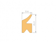 Perfil de Silicona P1038B - formato tipo Labiado - forma irregular