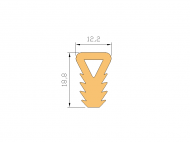 Perfil de Silicona P103A - formato tipo Doble Agujero - forma irregular